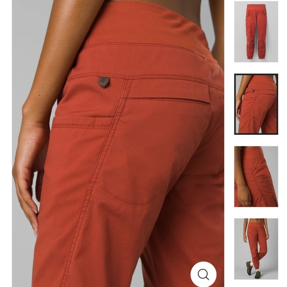 Prana Kanab Clay Rust Orange Organic Cotton Blend Jogger Hiking Pants Sz S - Picture 3 of 16
